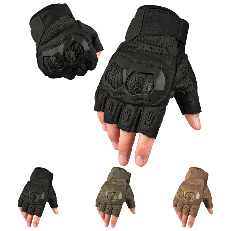 Tactical gloves protective gear special land forces security patrol fingerless