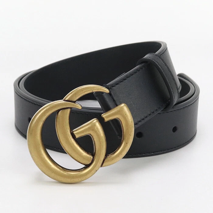 GUCCI GU88987 Ceinture Slim Réversible Double G Ceinture Cuir Noir Homme