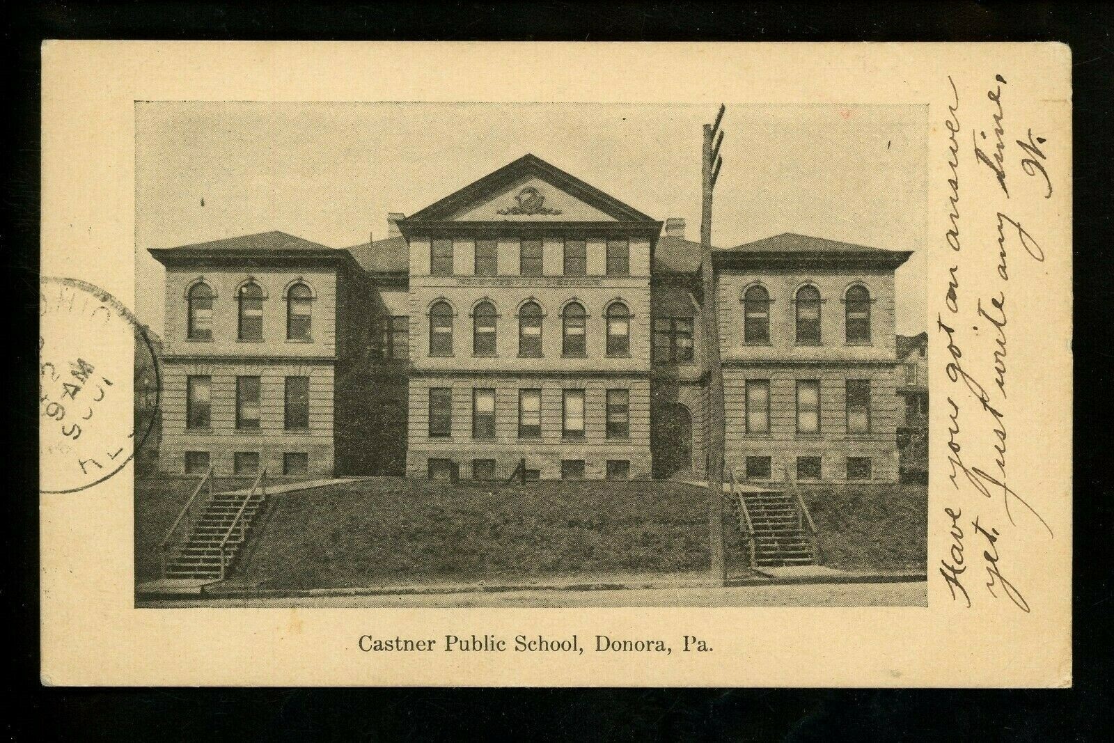 Pennsylvania PA postcard Donora, Castner High School Vintage 1906 eBay