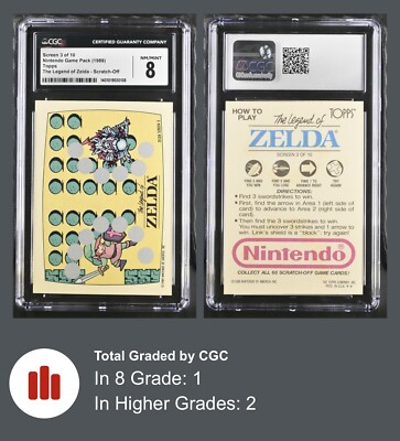 Nintendo Game Pack 1989 Topps The Legend Of Zelda Scratch Off