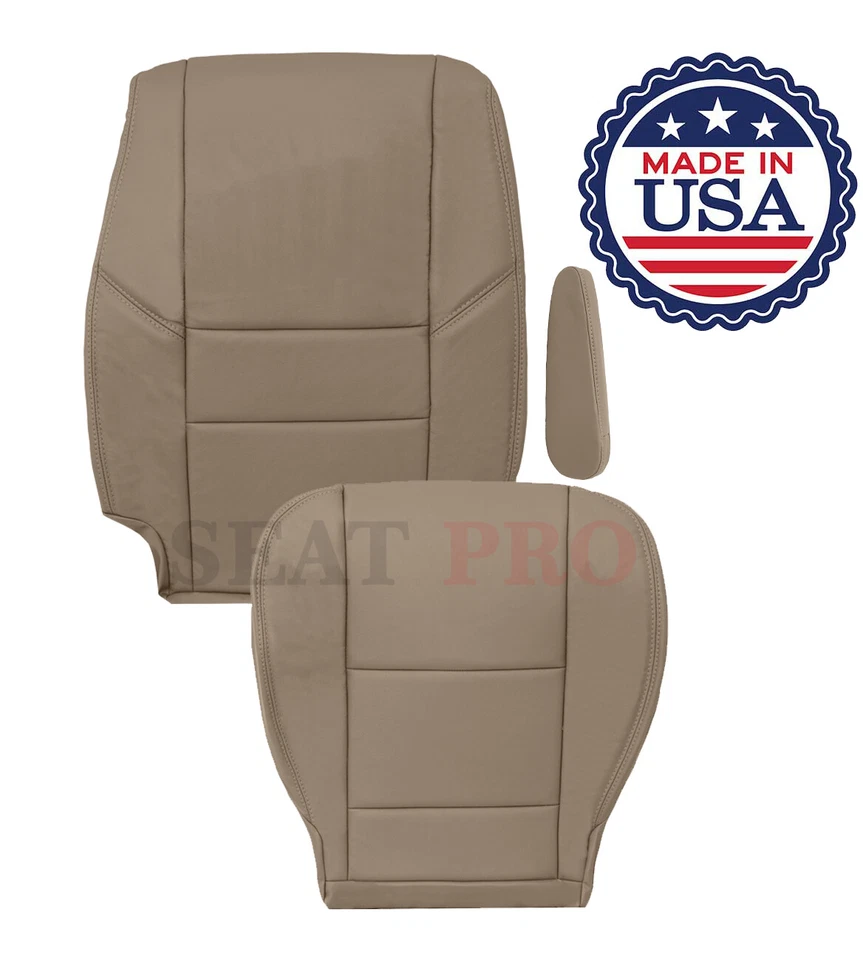 Cubierta de asiento de repuesto de cuero delantero tostado para Toyota Tundra 2000-2004 Foto 3 de 4
