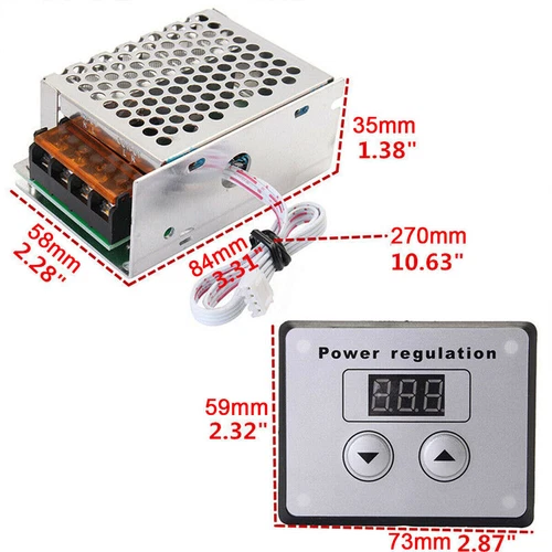 220V 4000W AC SCR Electric Voltage Regulator Dimmer Motor Speed Controller Power - Picture 3 of 13