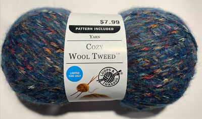 1 COZY WOOL TWEED in NAVY BLUES by Loops & Threads 418yds 5.2oz heathered tweed