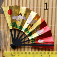 5.5CM Mini Hand Held Paper Fan Foldable Japanese Sakura Printed Hair Decor
