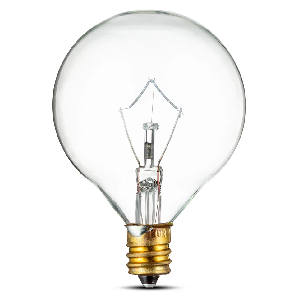 10 Pack Mini Globe Decorative Bulbs 120V 15W G16.5 Candelabra E12 Base Clear - Image 3 of 4