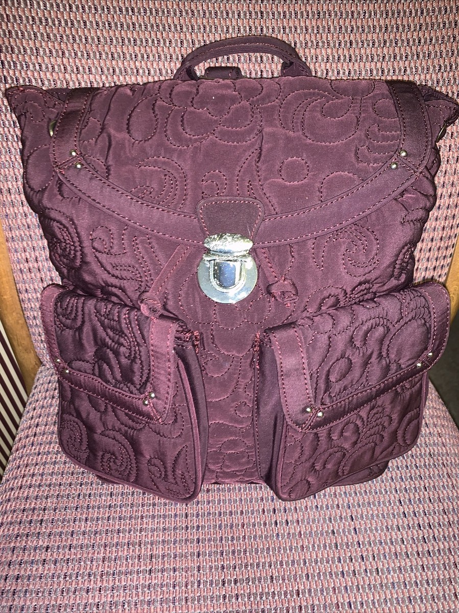 NWT - VERA BRADLEY Classic Metal Clasp Backpack WINE  display picture 1