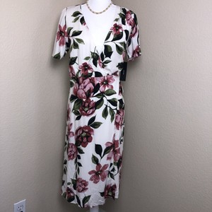 floral print wrap midi dress