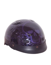RODIA DOT Vented Purple Boneyard Graphic Motorcycle Helmet