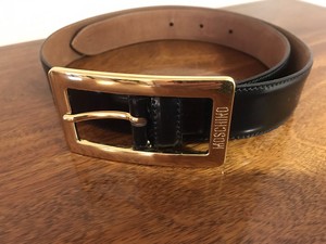 orange moschino belt