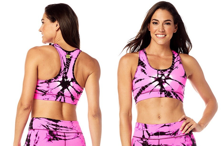 【即納 XS】Tie Dye For Zumba Scoop Bra ズンバ ブラトップ Zumba Tie Dye For Zumba Scoop Bra - Pink ~ XS & Small~ Free