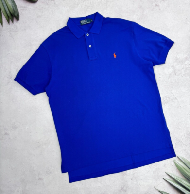 Tシャツ・カットソー Ralph Lauren Blue Polo Shirt with Logo Polo Ralph Lauren Polo Ralph Lauren T-Shirt Blue Color & Orange Logo size
