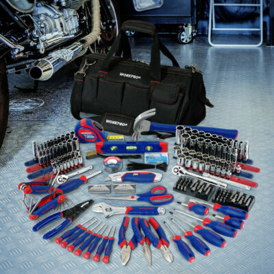 WORKPRO 322-Pieces Basic Household Hand Tool Home Repair Tool Kits With Tool Bag