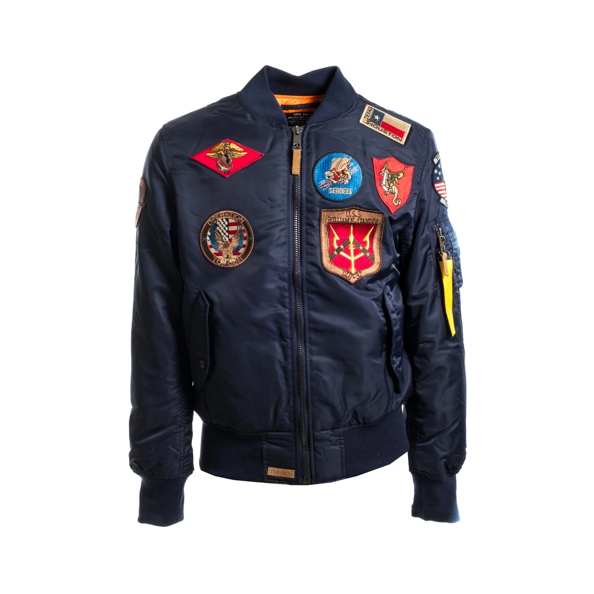 Top Gun Ma-1 Nylon Bomber Jacket With Patches 01g0103.002