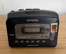 Vintage Aiwa Super Bass Portable Cassette Player  AM/FM Radio TX456  READ 