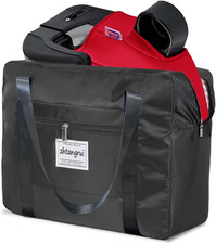 Backless Booster Seat Travel Bag for Airplane, Black Durable Car Seat Cover
