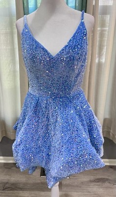 sachin and babi light blue dress Off The Shoulder Homecoming Dresses – Camille La Vie