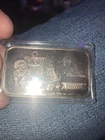 1988 Merry Christmas-Santa at Chimmey Bar Crown Mint 1 Troy oz.999 Fine Silver