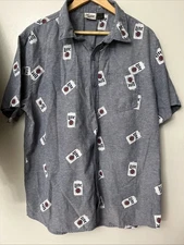 Miller Lite Graphic Print Button Short-Sleeve Collared Shirt  Xl  Novelty Dad