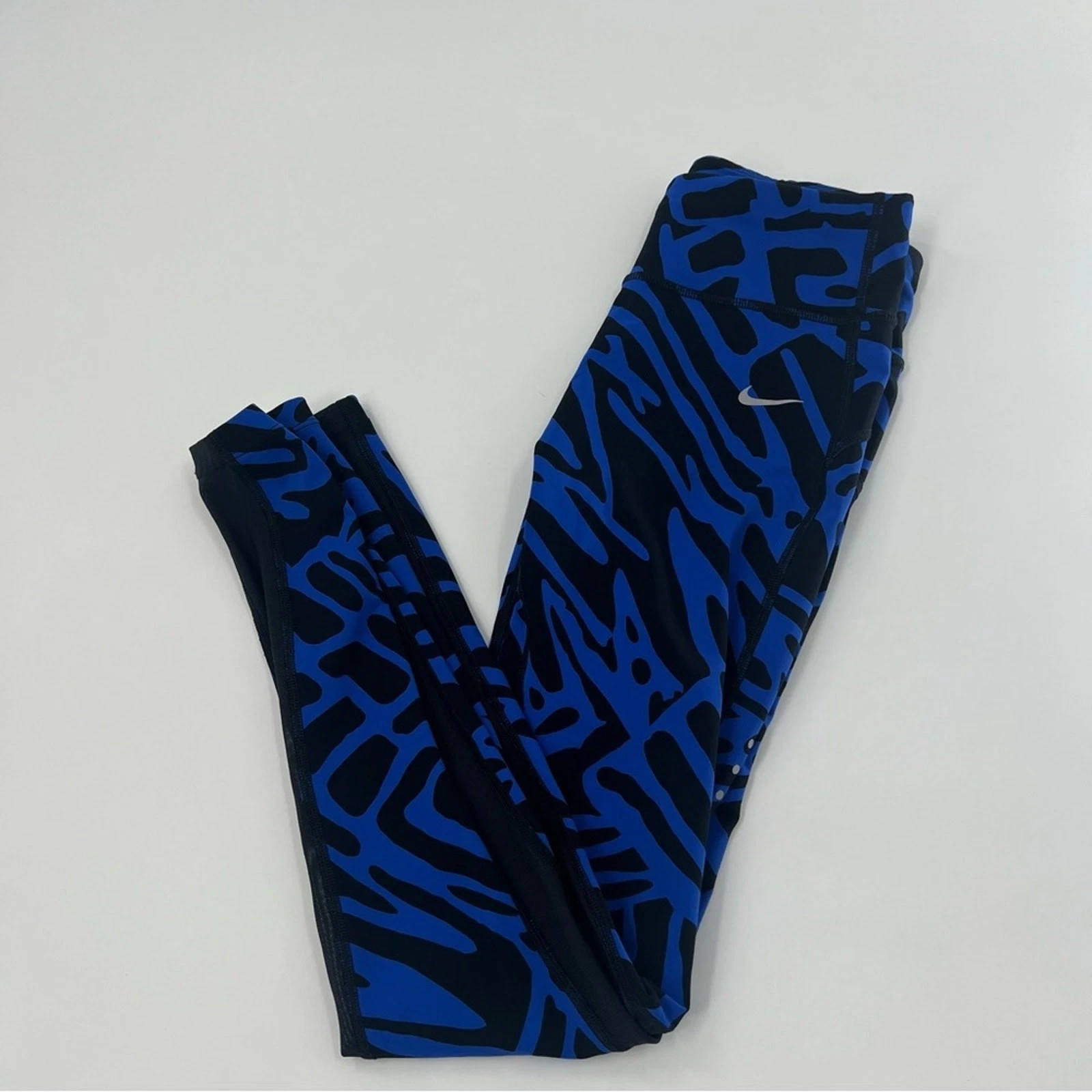 Nike Run Running Blue and Black Dri Fit Leggings