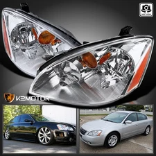 Fits 2002-2004 Altima Clear Replacement Headlights Head Lamp Left+Right 02 03 04