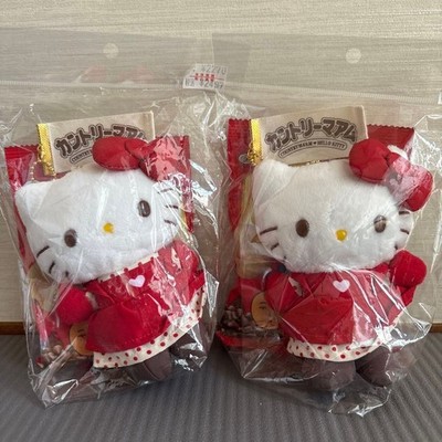 Sanrio Hello Kitty x Country Ma'am Plüsch Maskottchen Schlüsselanhänger 2er...