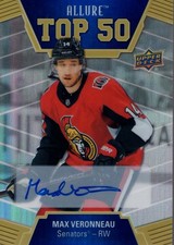2019-20 Upper Deck Allure Top 50 Autographs Blue #T5015 Max Veronneau C Auto HKY