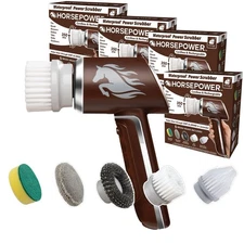 HorsePower Scrubber AS-SEEN-ON-TV Waterproof Rechargeable Handheld 350 RPM In...