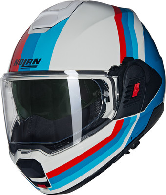 MODULARER REVERSIBLER HELM NOLAN N120-1 LINEO N-COM 347 WEISS BLAU ROT