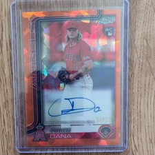 Caden Dana 2025 Topps Chrome RC AUTO Sapphire Update ORANGE REFRACTOR /25