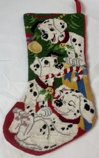 NWOT Vintage Disney Store Needlepoint Christmas Stocking 101 Dalmatians New