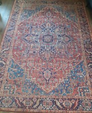 Turkish Style Rug 230 x 160cms Red and Blue Good Condition