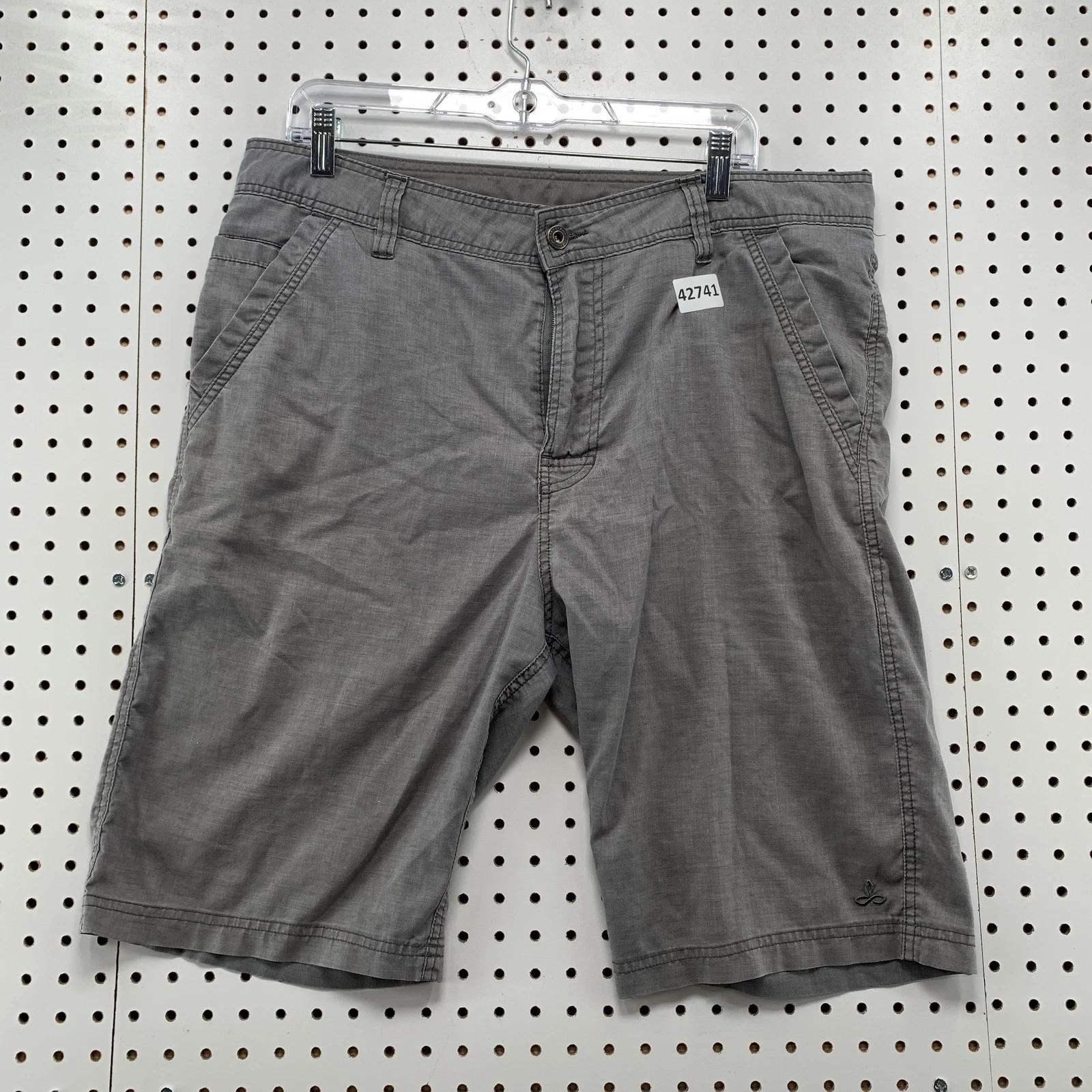 prAna Cargo Shorts Gray Mens 36WX11L Gray Outdoor Hiking