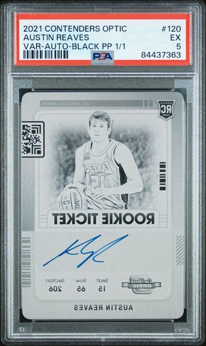 2021-22 Panini Contenders Optic Rookie Ticket RC Austin Reaves Auto PP 1/1