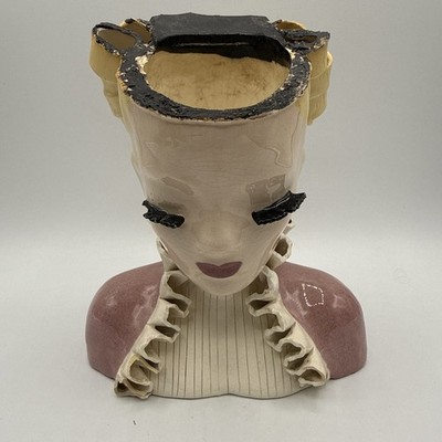 Betty Lou Nichols Signed Nancy Lady Headvase NEEDS LOVE 7  Great For A Project