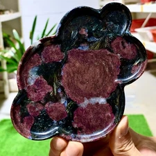 295G Natural fireworks red garnet cloud crystal quartz  mineral specimen