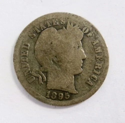 1895-S ~ Barber Dime ~ Rare Date ~ VG ~ Great Originality ~ Nice Antique Tone!!