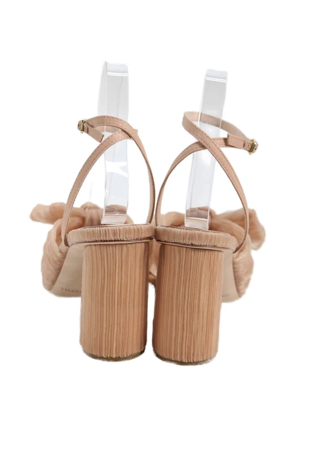 Loeffler Randall Mujer Camelia Plisado Lazo Tacón con Correa para el Tobillo - Talla Belleza Foto 4 de 4