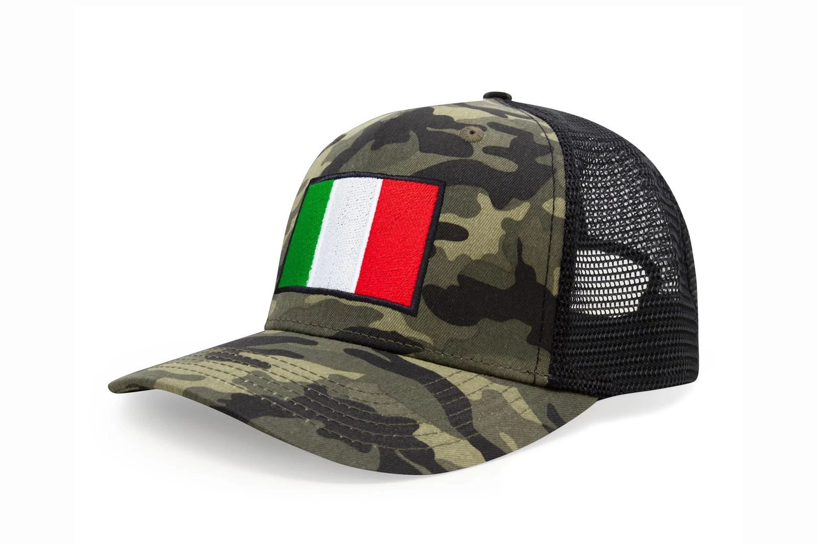 International Tie Country Hat, Snapback Trucker Baseball Cap (Italy, Camouflage)