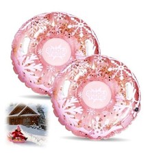 2 Pack Snow Tube Heavy Duty Inflatable Snow Sleds 32 inch Winter Snow Sleds