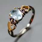 Jewellery Natural Blue Topaz Ring 925 Sterling Silver Size 7 /R459809