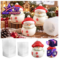 Silikonform Schneemann 3D GießFormen 2 StüCk FüR Kerzen Seife Weihnachten DIY