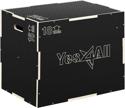 3 in 1 Non-Slip Wooden Plyo Box, Step up Box for Workout, Plyometric Jump Box fo