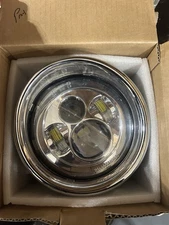 7" Round Motorcycle LED Headlight with Visor Universal for Harley Kawasaki Honda