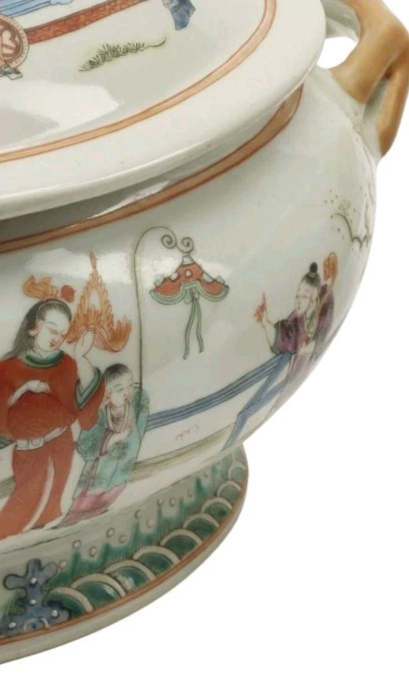 Китайский экспортный стиль фамильный розовый фарфор диафрагма и чехол - Изображение 4 из 4