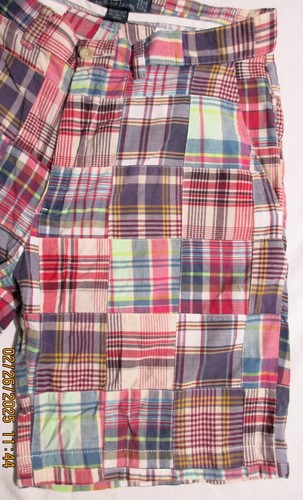 Polo Ralph Lauren Prospect Shorts Patchwork Chino Mens 30 Madras Plaid 8" Cotton - Picture 22 of 23