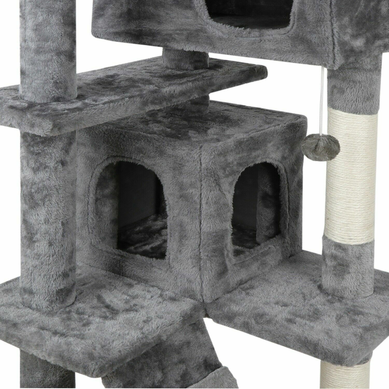 USED  53" STURDY Cat Tree Tower Activity Center Large Playing House Condo Rest