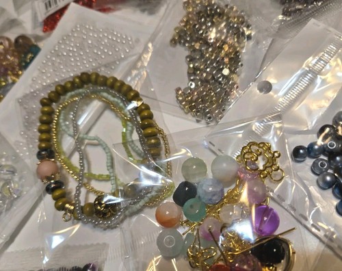 LG Mixed Beads Supply Beading Jewelry Crystal Spacers Gold Silver Bead Lot Glass - Picture 13 of 13