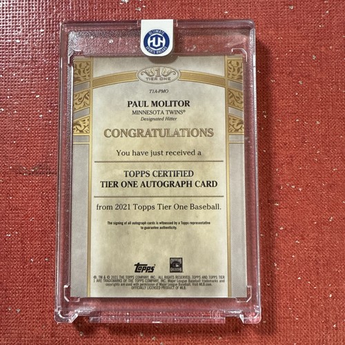 2021 Topps Tier One Paul Molitor Bronze Ink Auto #'ed 16/25 - Bild 2 von 2