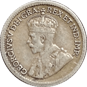 1917-Canada-5-Cents-Nickel-034-George-V-034-KM-22-SILVER-925