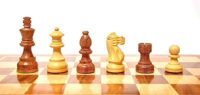 Premium 3'' King Wooden Chess Pieces | 32 Chessmen + 2 Extra Queens Set